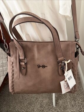 NWT Jessica Simpson Taya Tote Handbag Taupe Tea